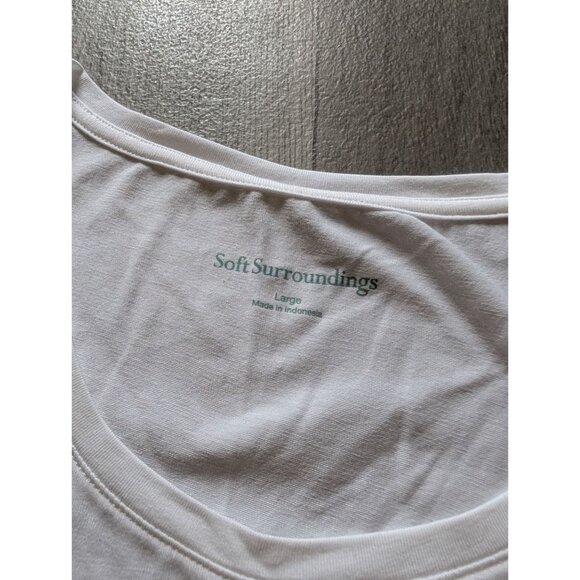 Isabel Pima Tunic Tank White Womens L Soft Surroundings Sleeveless NWT - Picture 7 of 9